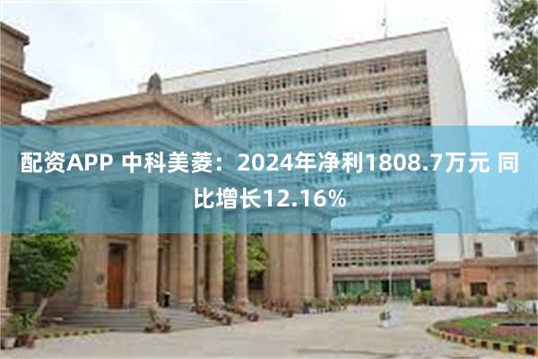 配资APP 中科美菱：2024年净利1808.7万元 同比增长12.16%